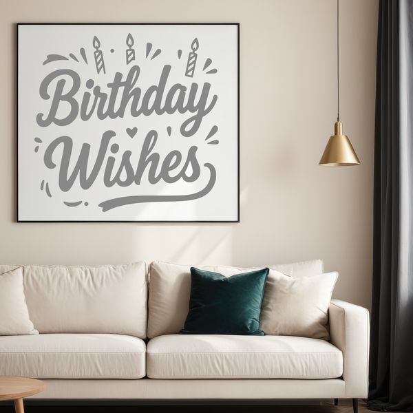 A vector illustration of a cheerful birthday message in a modern font style.
