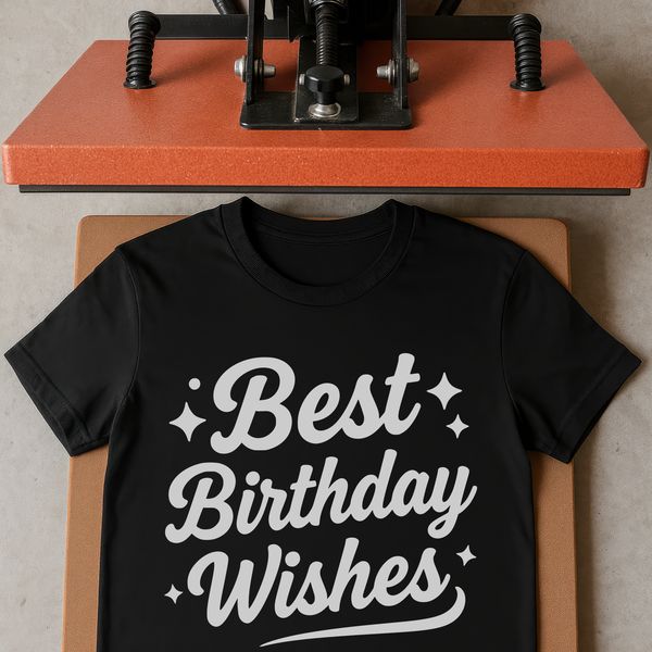 A vector illustration of a happy birthday message in a playful font.