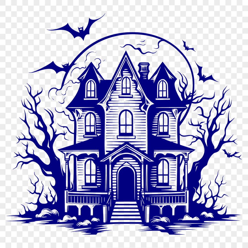 Haunted House SVG, PNG, PDF And DXF Files