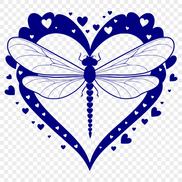 Colorful Insect Clip Art Vector Image A colorful dragonfly design featuring love hearts in various shapes and sizes.