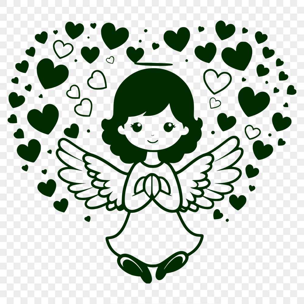 Whimsical Angel Design Angel clip art design in vector format, suitable for digital and physical crafts.