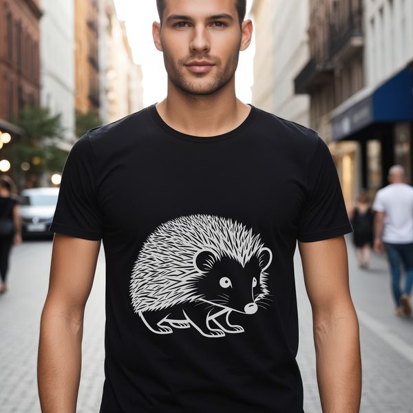 Prickly Wildlife Illustration An illustration of a small, prickly animal with a round body and sharp quills.