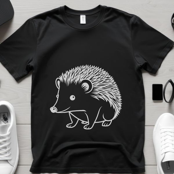 Small Spiny Mammal Illustration A small, spiny mammal with a rounded body and long snout, suitable for vector design and cutting machine projects.