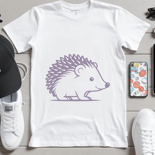 Cute Mammal Illustration A detailed illustration of a small mammal with spikes, representing a hedgehog.