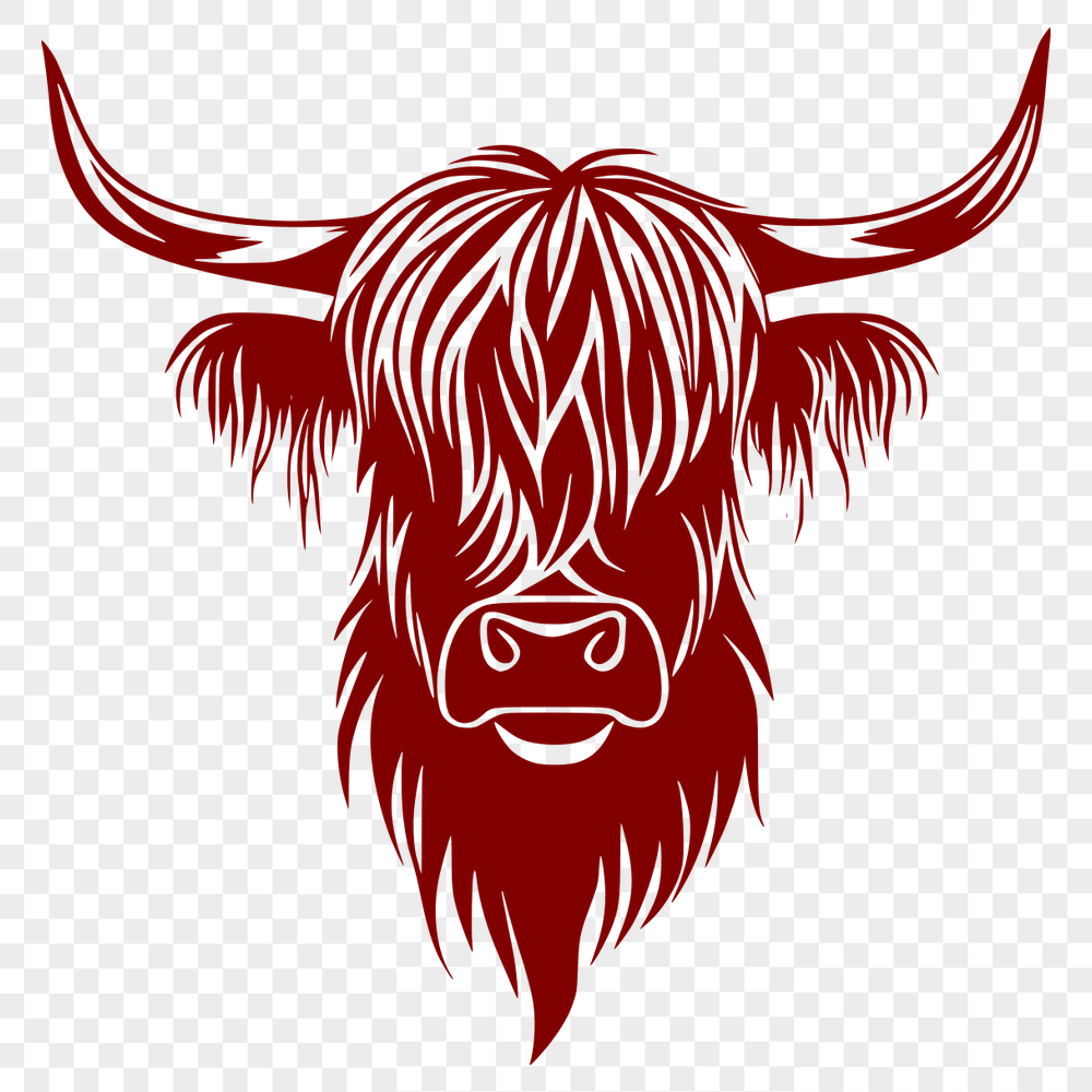 Free Unique Highland Cow Digital Art DXF - Commercial Use