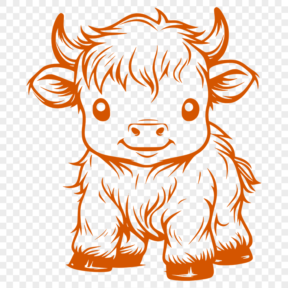 Unique Highland Cow Template SVG - Free Download