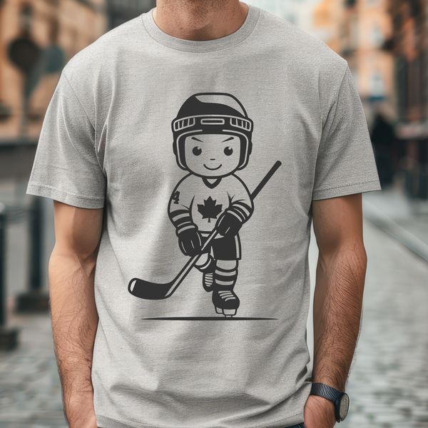 Vector Hockey Icon Design A detailed, vector illustration of a hockey player in action.