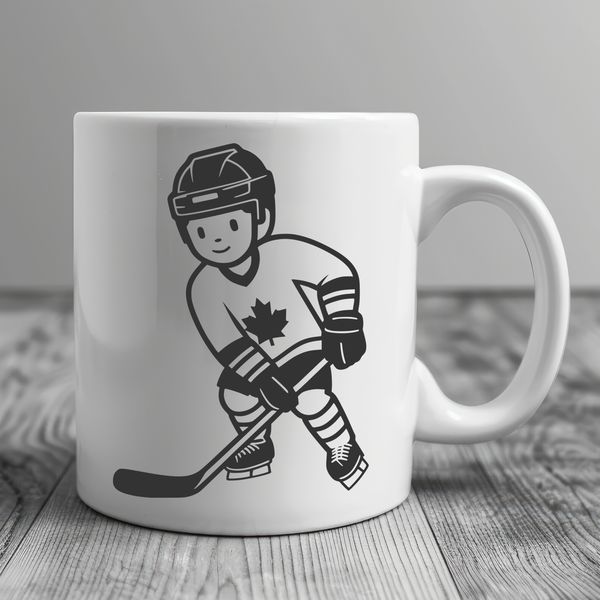 Hockey Player in Motion Vector Art Illustrated hockey player in action, designed as vector art for graphic projects.