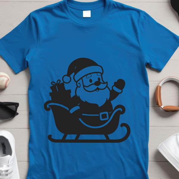 Jolly old man in red suit and hat, holding a sack, suitable for holiday decorations and commercial use.