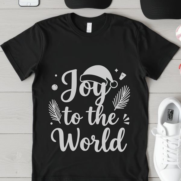 A festive holiday phrase Joy to the World in a vector font style.