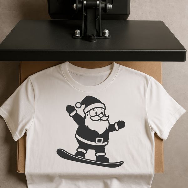 Illustration of a smiling Santa Claus in traditional red suit with a white beard, ideal for Christmas-themed projects.