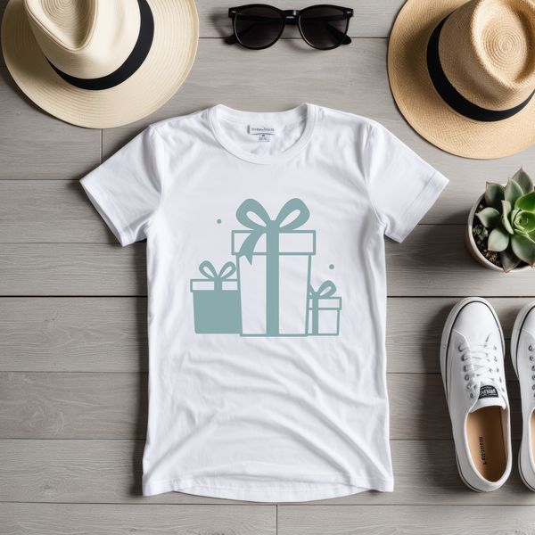 Simple vector illustration of a wrapped gift box with a bow.