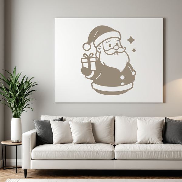 SVG illustration of a traditional Christmas figure, Father Christmas, in a red suit with white trim.