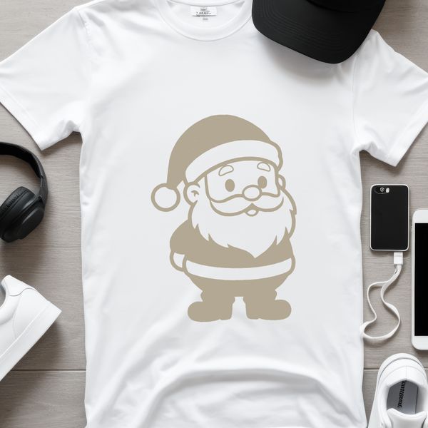 Illustration of Father Christmas in a festive holiday setting, suitable for commercial or personal use.