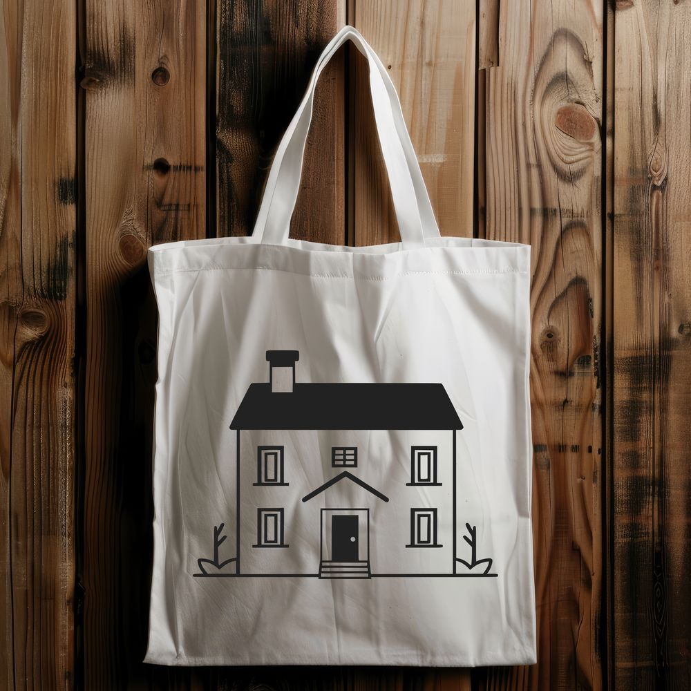 Free House Illustration A simple illustration of a residential building with a gabled roof.