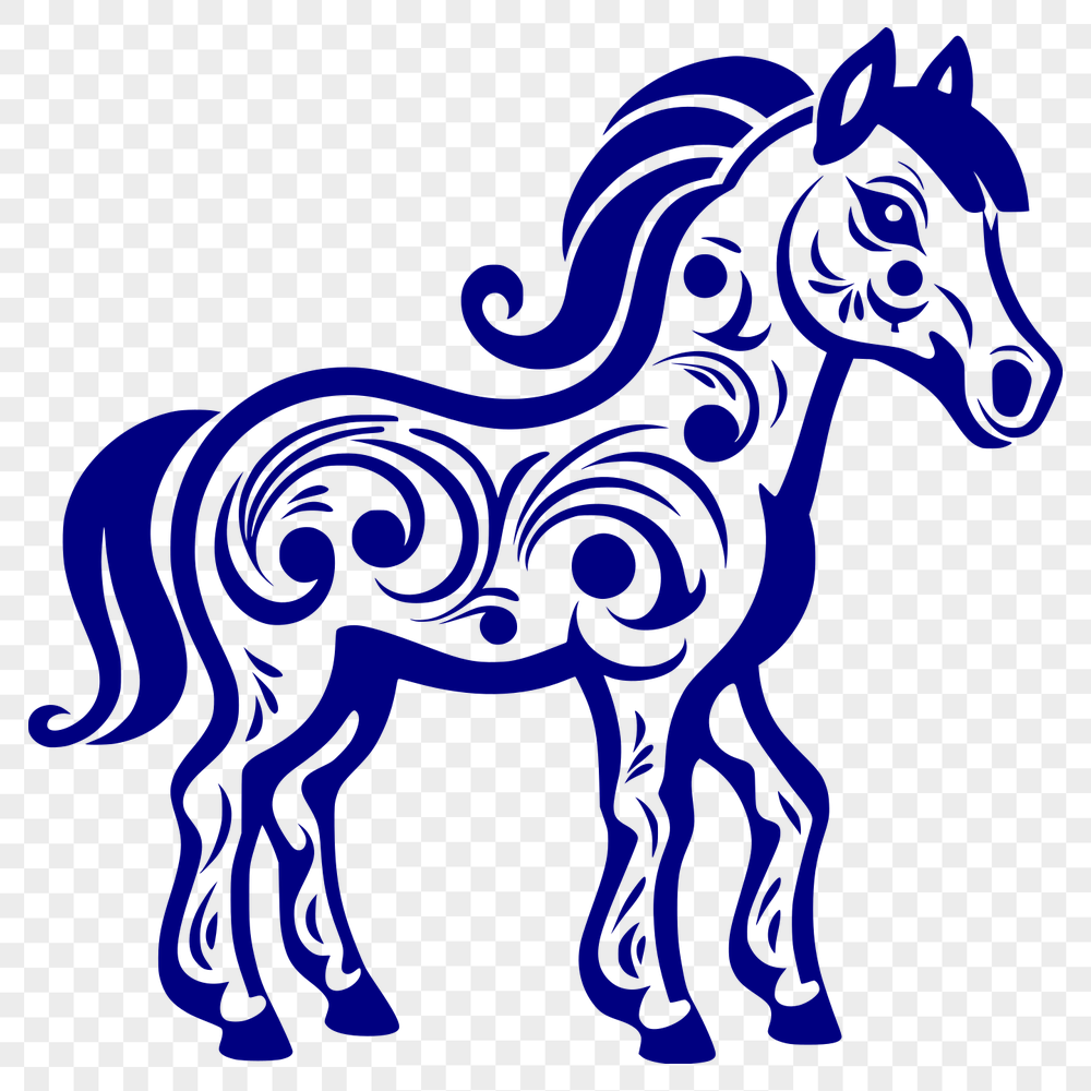 Horse Vector Illustration In SVG, PNG, PDF And DXF Formats