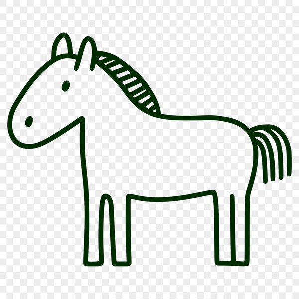 High-resolution clip art image of a horse designed for digital use.