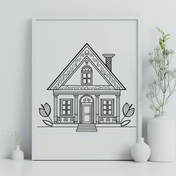 Residential Clip Art Design SVG clip art design of a residential house for vector graphics and cutting machine projects