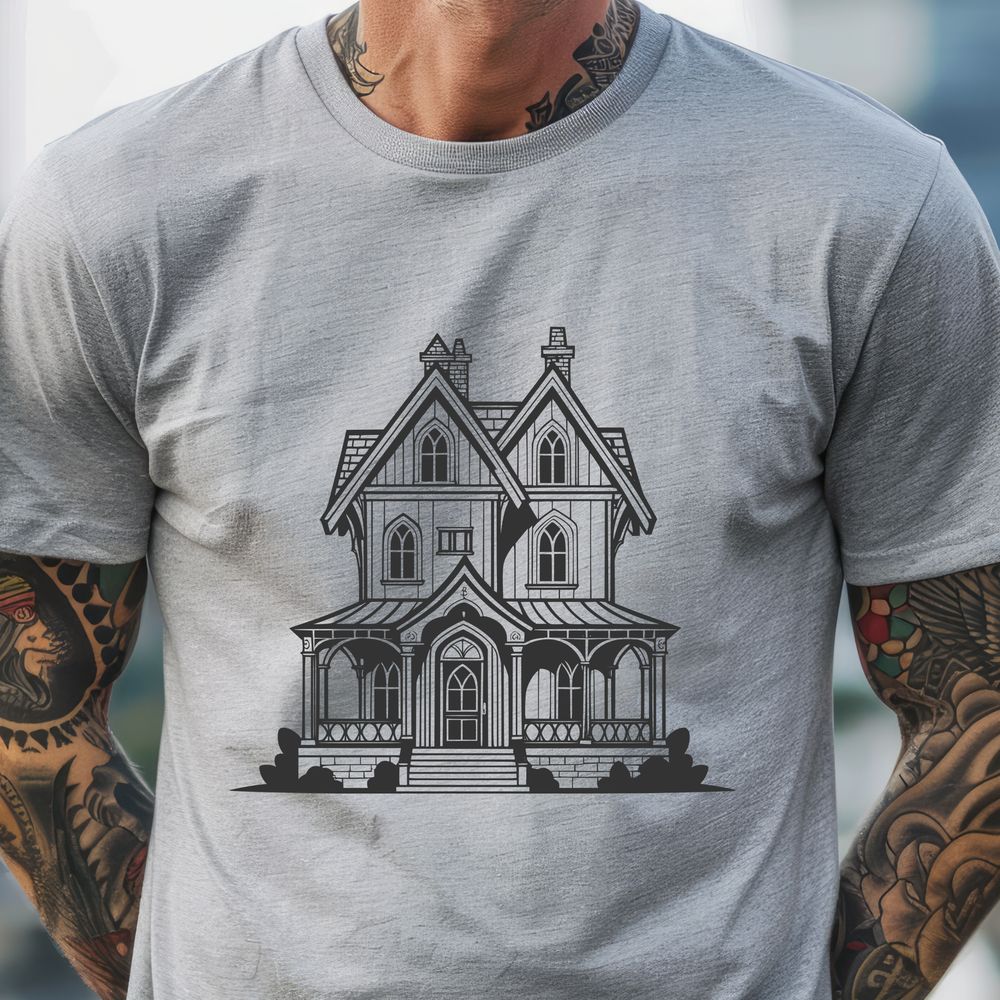 Simple House Design A 2D vector representation of a residential building with simple lines and shapes.