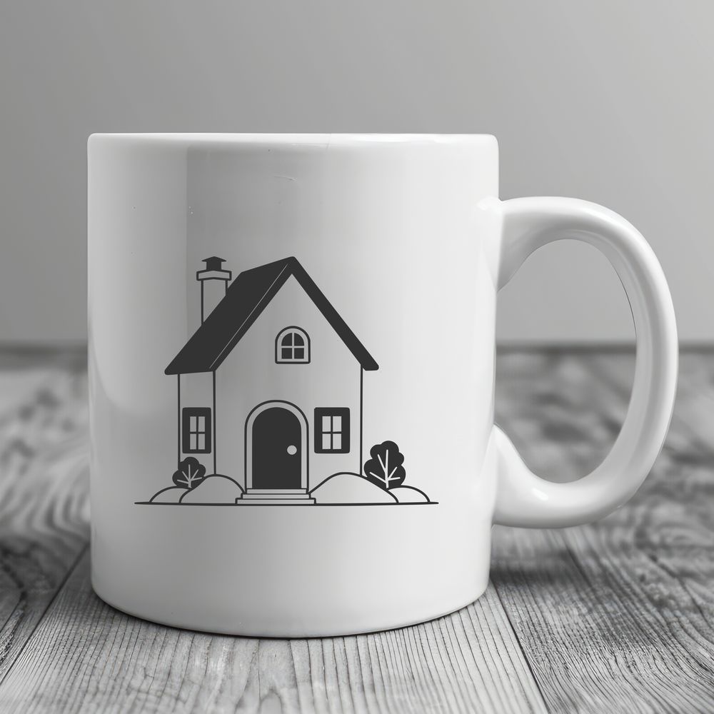 Free Vector House Design Clip Art A 2D illustration of a single-family residence with a simple roofline and basic architectural features.