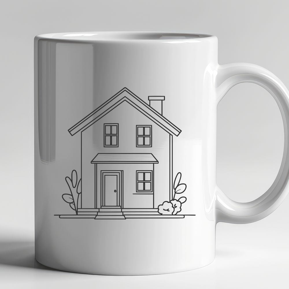 Free Vector Home Design A simple illustration of a single-family house with a rectangular shape and basic architectural details.