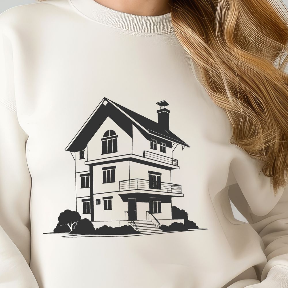 Free Building Clipart Design A simple house illustration designed as vector art for various digital projects.