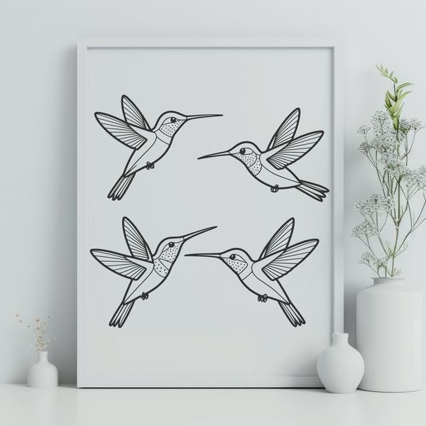 Free Vector Bird Graphic Design A colorful illustration of a hummingbird in flight, designed as a vector graphic.