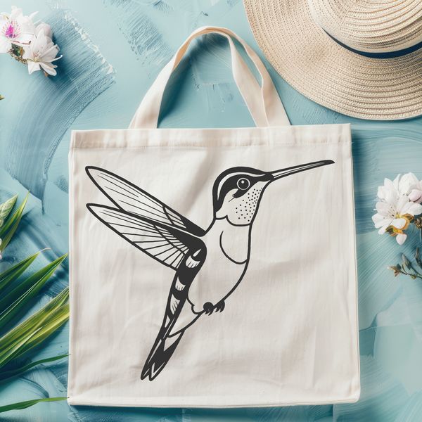 Free Hummingbird Clip Art A detailed illustration of a hummingbird in flight, created as a vector art design.