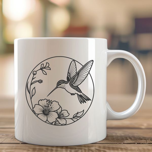 Vibrant Hummingbird Floral Design A colorful hummingbird perched on a floral arrangement, illustrating various bird species in vector art.