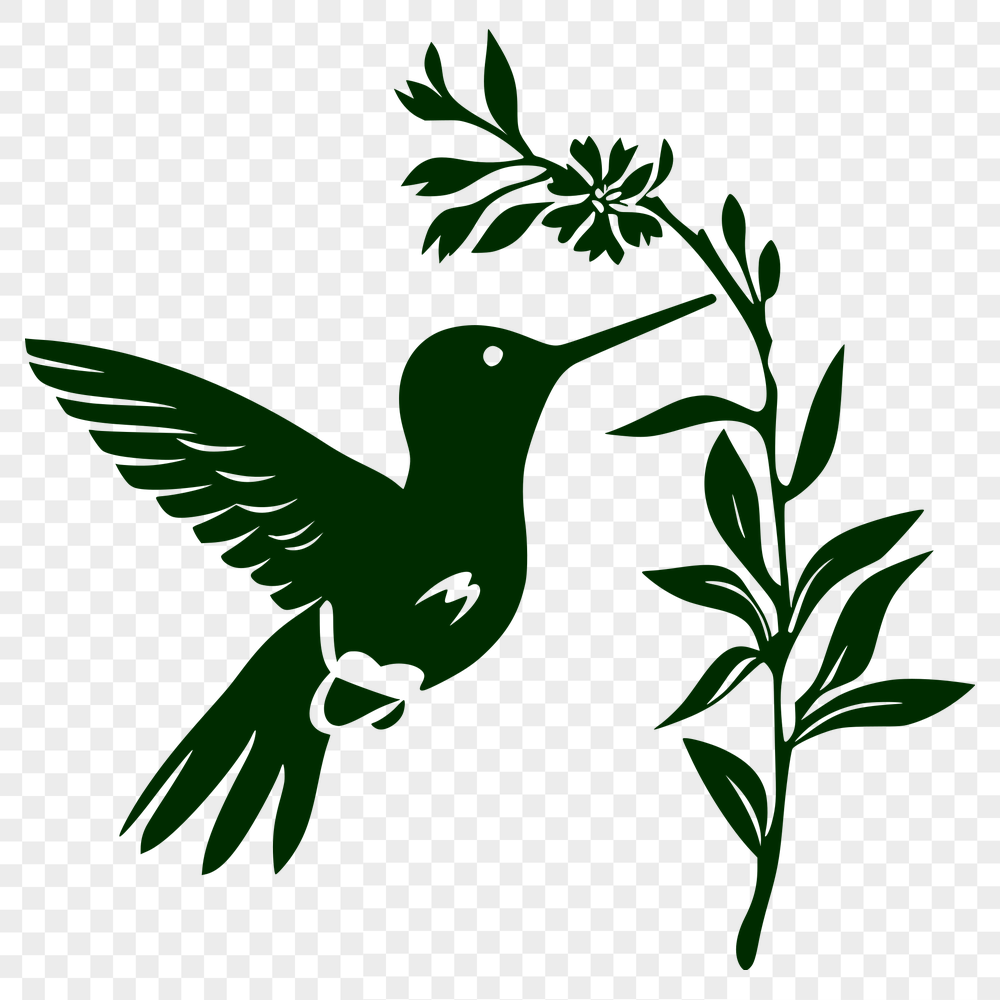 Floral Hummingbird In SVG & DXF