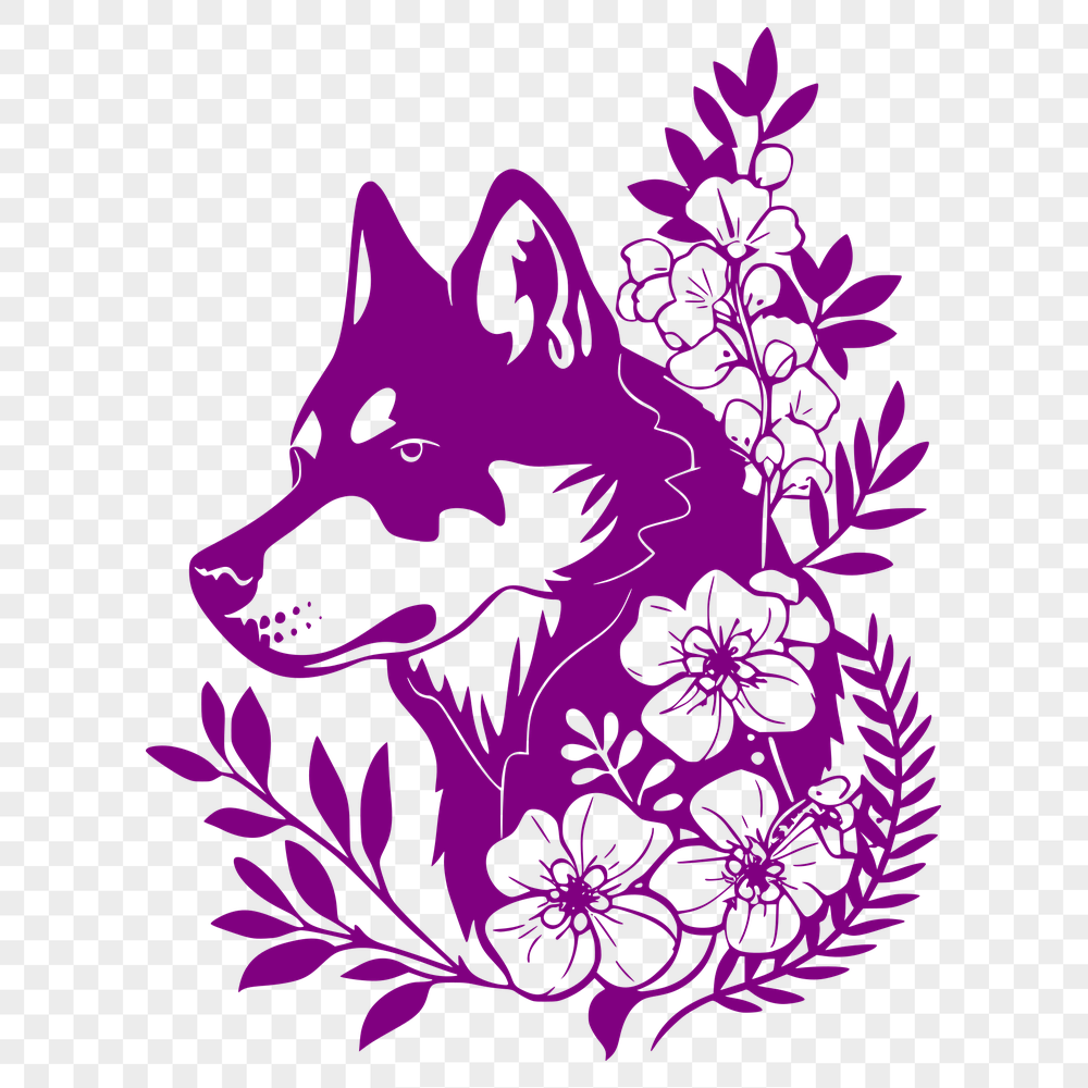 Free Creative Husky Stencil