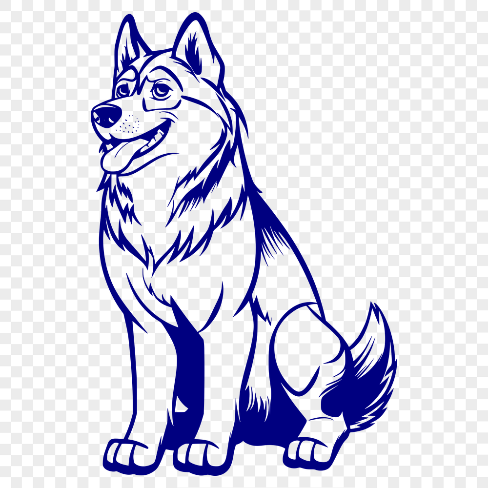 Sitting Husky Clipart