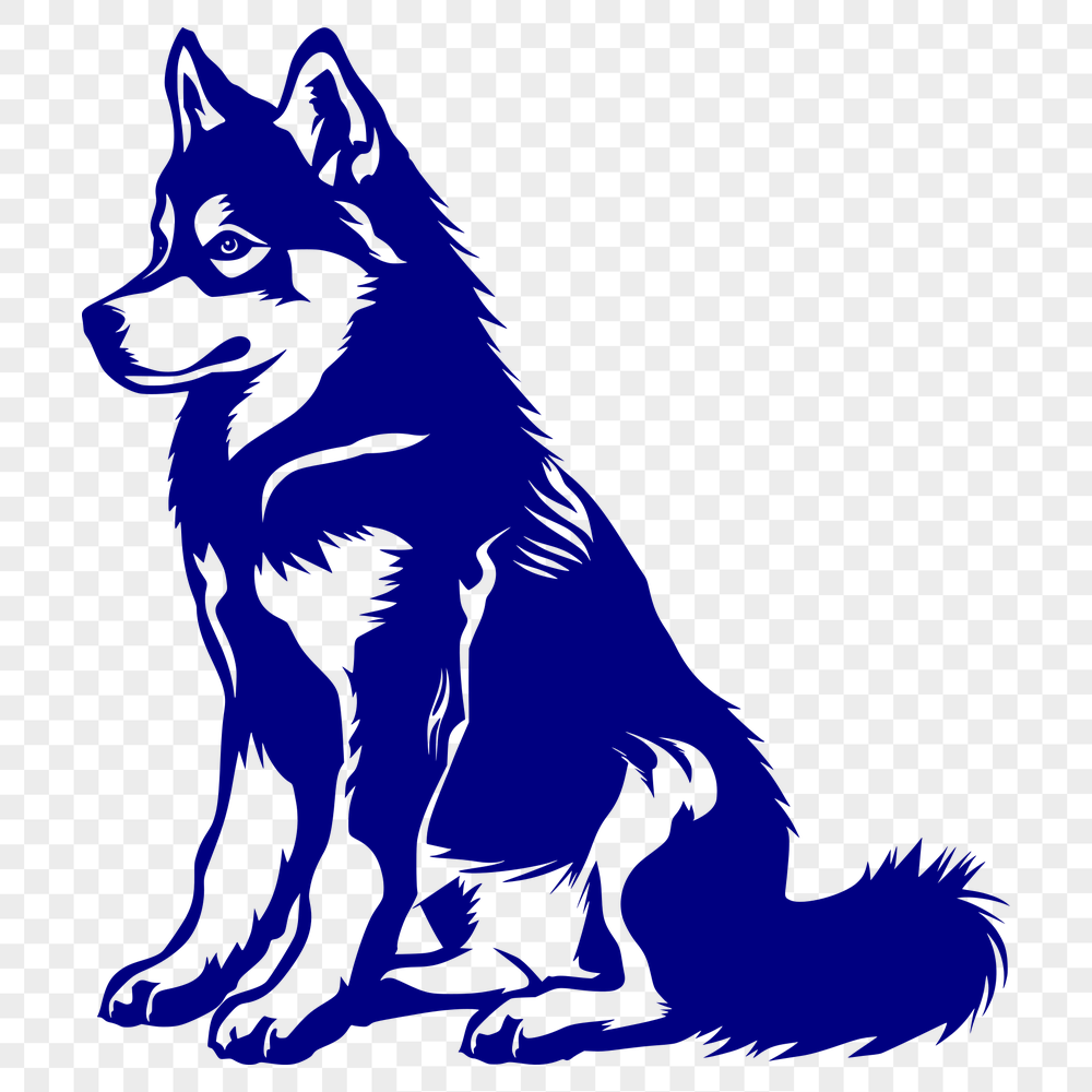 Unique Sitting Husky Printable Artwork