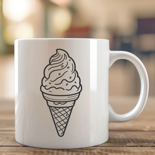 Vibrant Ice Cream Graphic A digital illustration of a colorful scoop of ice cream on a stick.