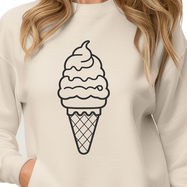 Colorful Ice Cream Cone Art A colorful illustration of a cone topped with ice cream, ideal for crafting and design projects.