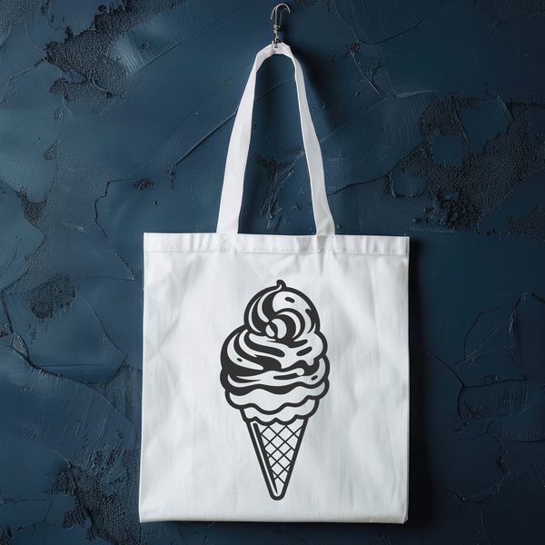 Free Printable Ice Cream Art A vector graphic of a single serving of creamy dessert.