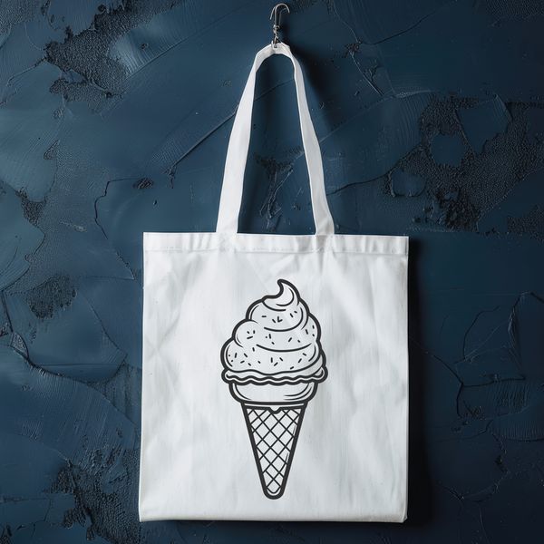 Delicious Ice Cream Graphic Design A stylized vector graphic of a single serving of ice cream dessert.