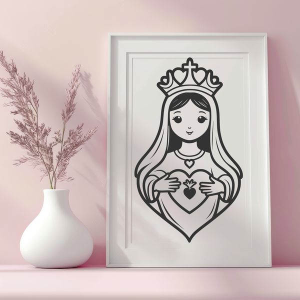 Beautiful Devotional Symbol A detailed vector illustration of a symbol representing devotion and faith in Catholicism.