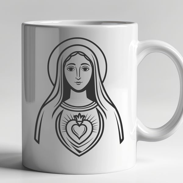 A stylized illustration of the Immaculate Heart, a sacred symbol in religious contexts.
