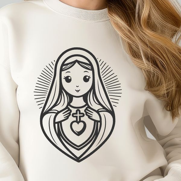 Immaculate Heart Symbol in SVG Format Iconographic representation of the Immaculate Heart, suitable for various design applications.