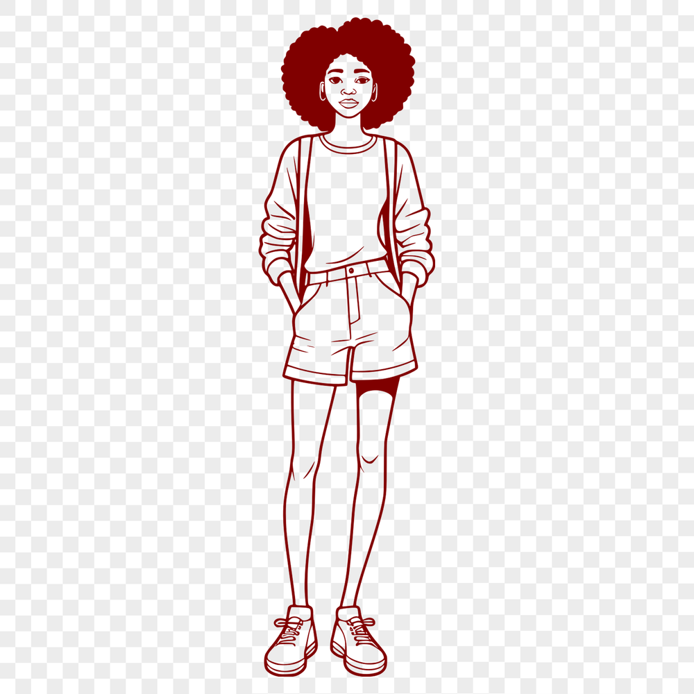 Simple Girl Illustration in Scalable Format A simple illustration of a girl created using scalable SVG technology.