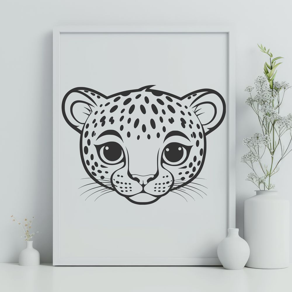 Jaguar Head Silhouette Illustration A detailed illustration of a jaguar's head, showcasing its distinctive features.