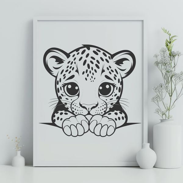 An iconic depiction of a big cat from South America, rendered as a scalable vector graphic (SVG).