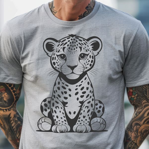 Spotted Beauty Vector Design A sleek big cat with a distinctive spotted coat, ideal for vector design projects.