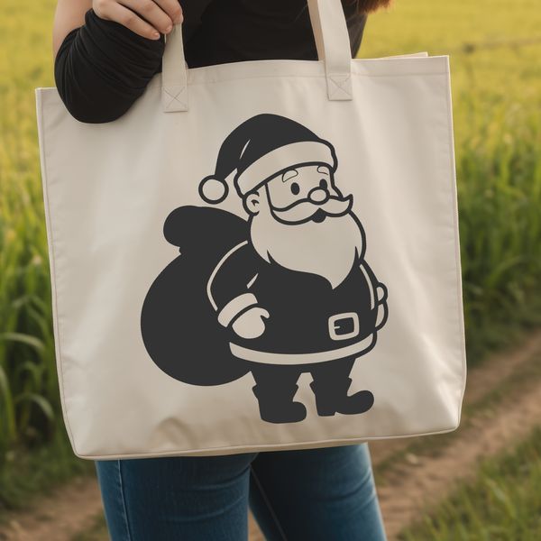 SVG illustration of Father Christmas Claus in a festive holiday suit.