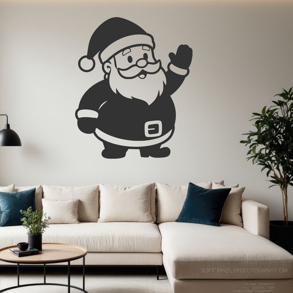 Illustrative vector design of Father Christmas in a festive holiday theme.