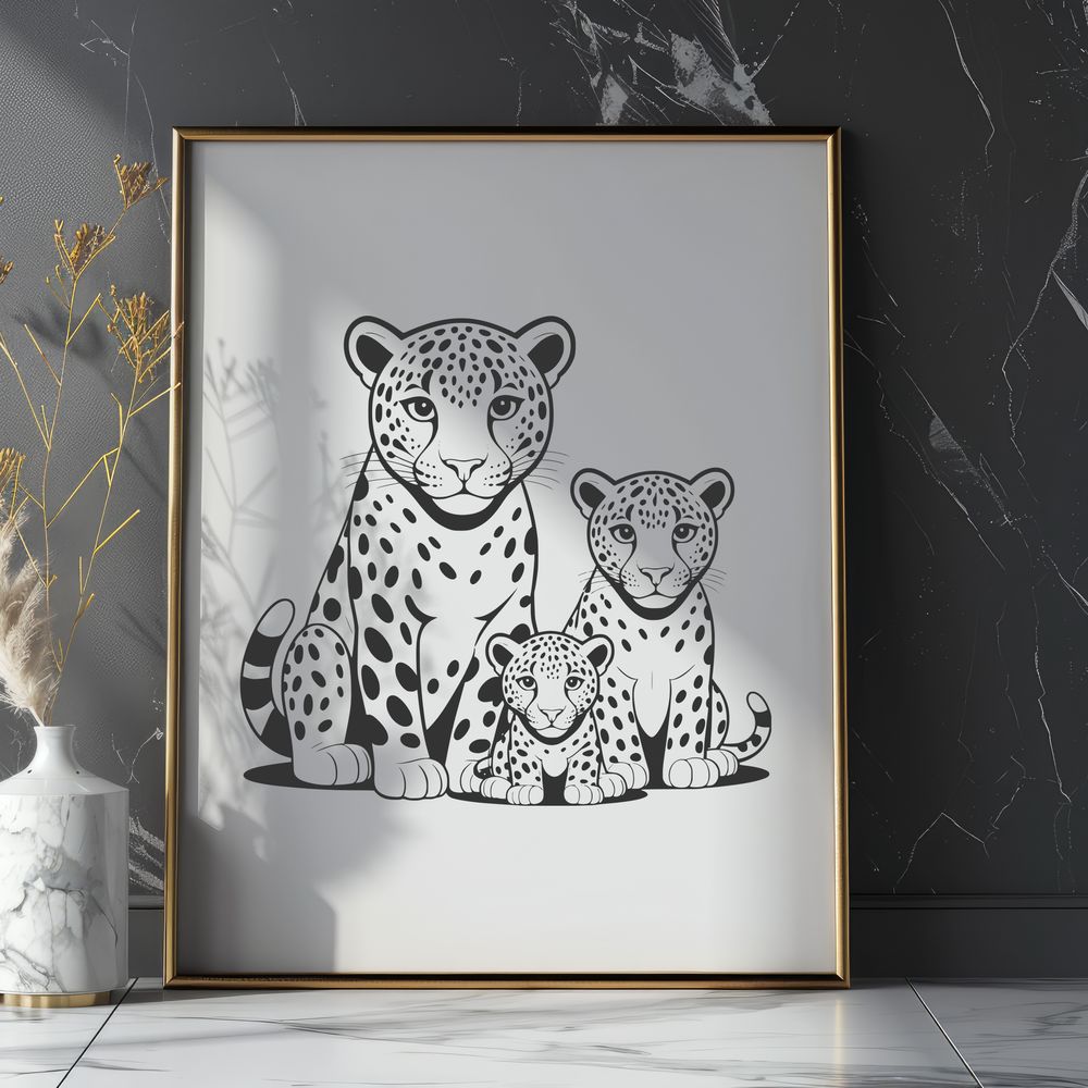 Spotted Feline Vector Graphic A large big cat with distinctive spots, native to the Americas.