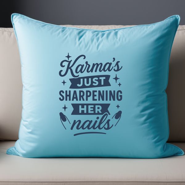 A motivational quote about karma with clean lines and minimalist style.