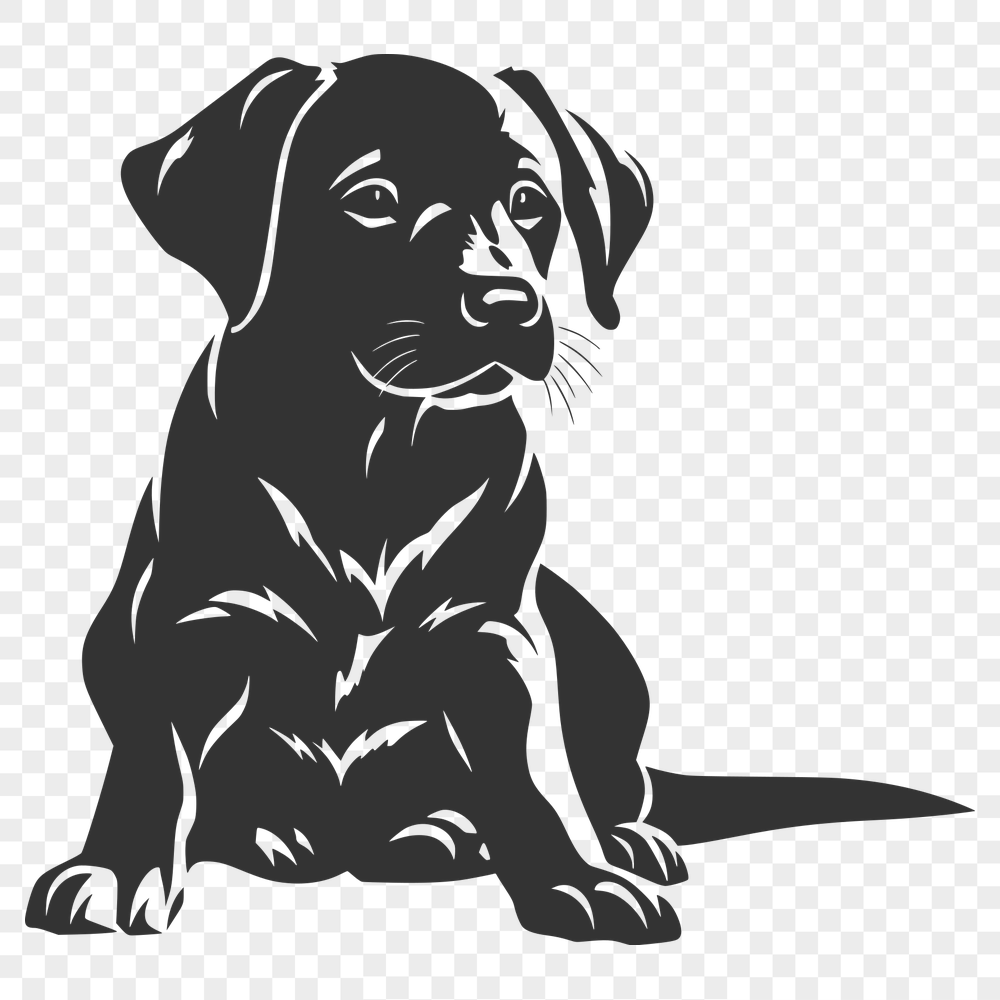 Unique Sitting Dog Vector Art