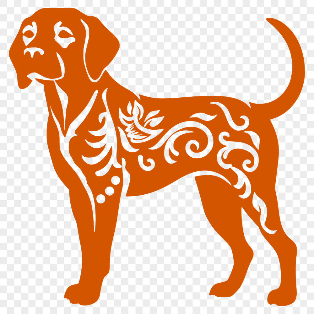 Ornate Standing Dog Vector Craft File